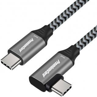 Cablu USB 3.2-C Gen 2 la USB type C unghi 90 grade T-T brodat 1m 3A/60W, ku31cu1